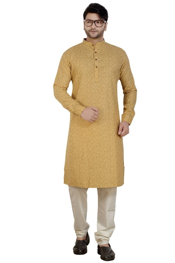 Beige Printed Kurta - Image 7