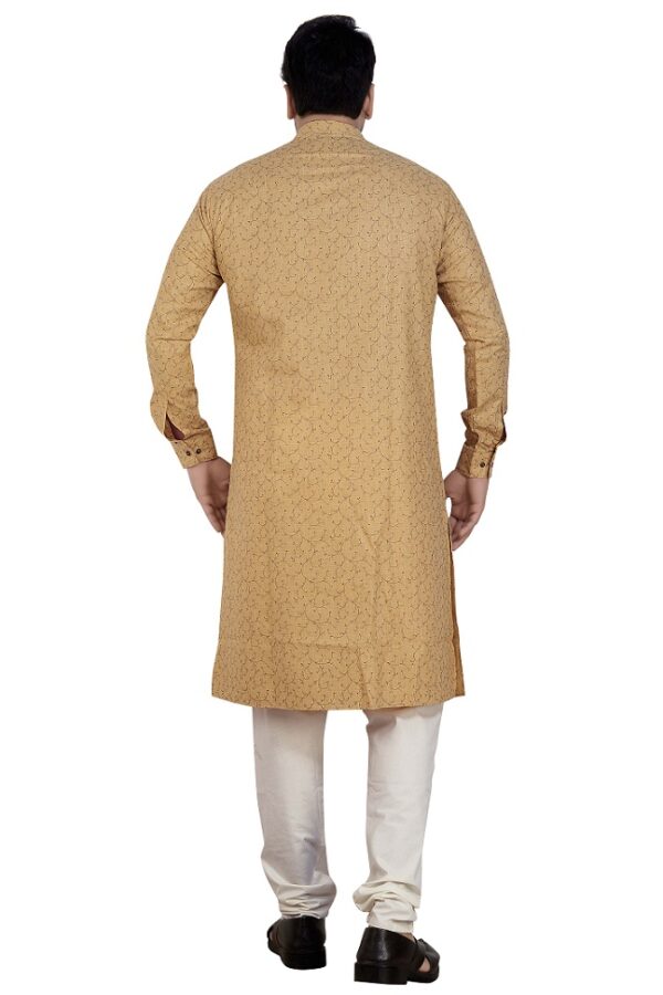 Beige Printed Kurta - Image 6