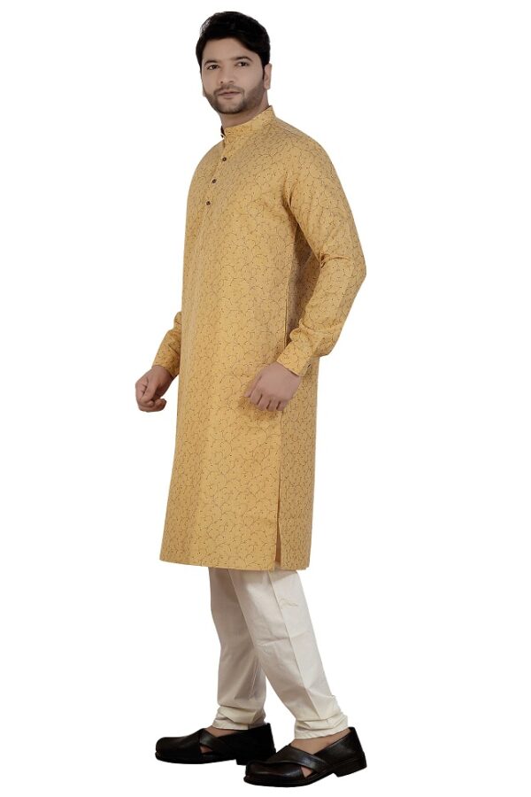 Beige Printed Kurta - Image 4