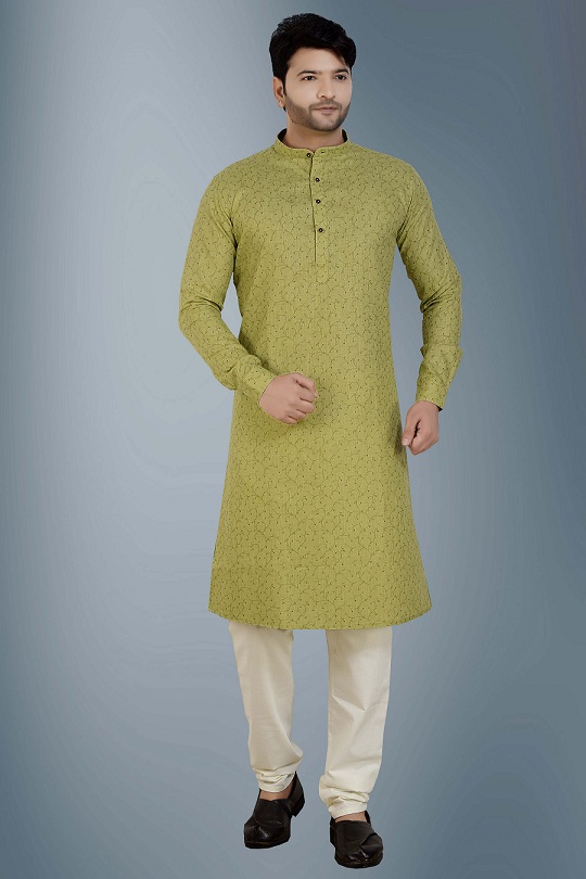 Green Printed Kurta