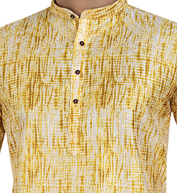 Mehendi Yellow Golden Sequiens Zari Tikki And Threads Work - Image 7