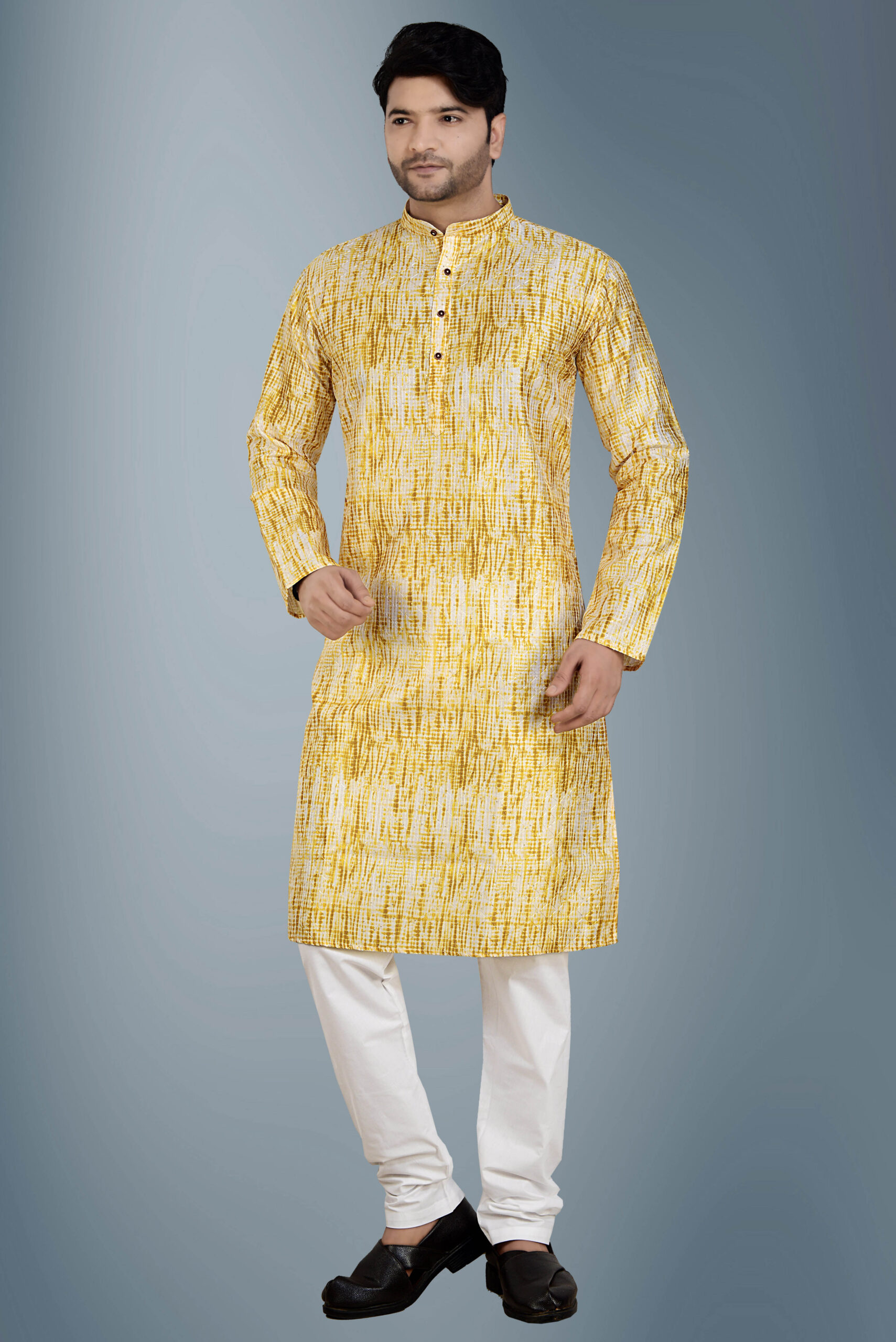 Mehendi Yellow Golden Sequiens Zari Tikki And Threads Work