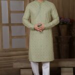 Green Mat Sequins Kurta