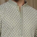 Mint Green Gliter Sequins Kurta - Image 4