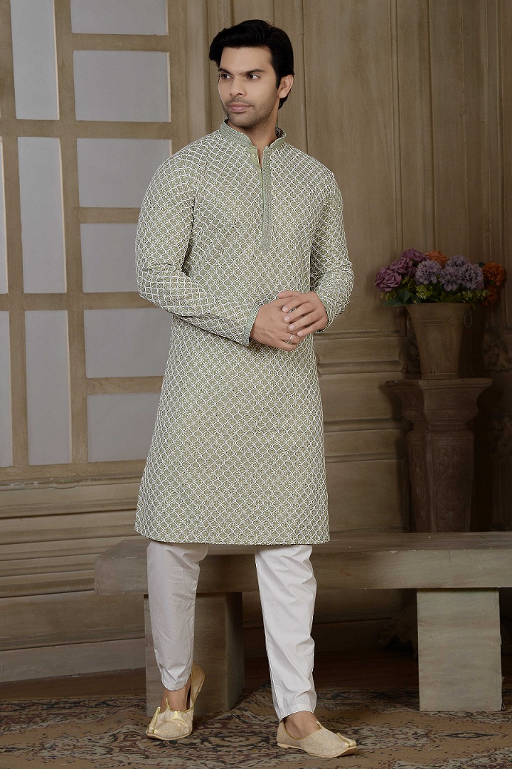Mint Green Gliter Sequins Kurta