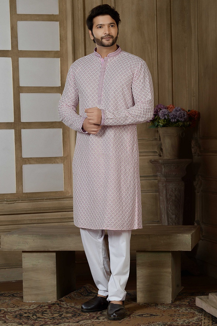 Pink Gliter Sequins Kurta