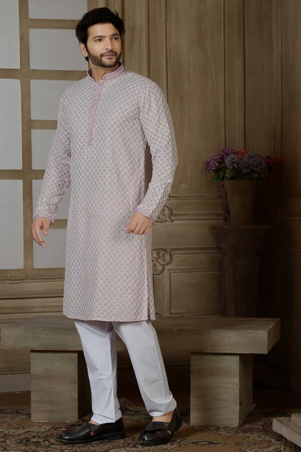 Pink Gliter Sequins Kurta - Image 2