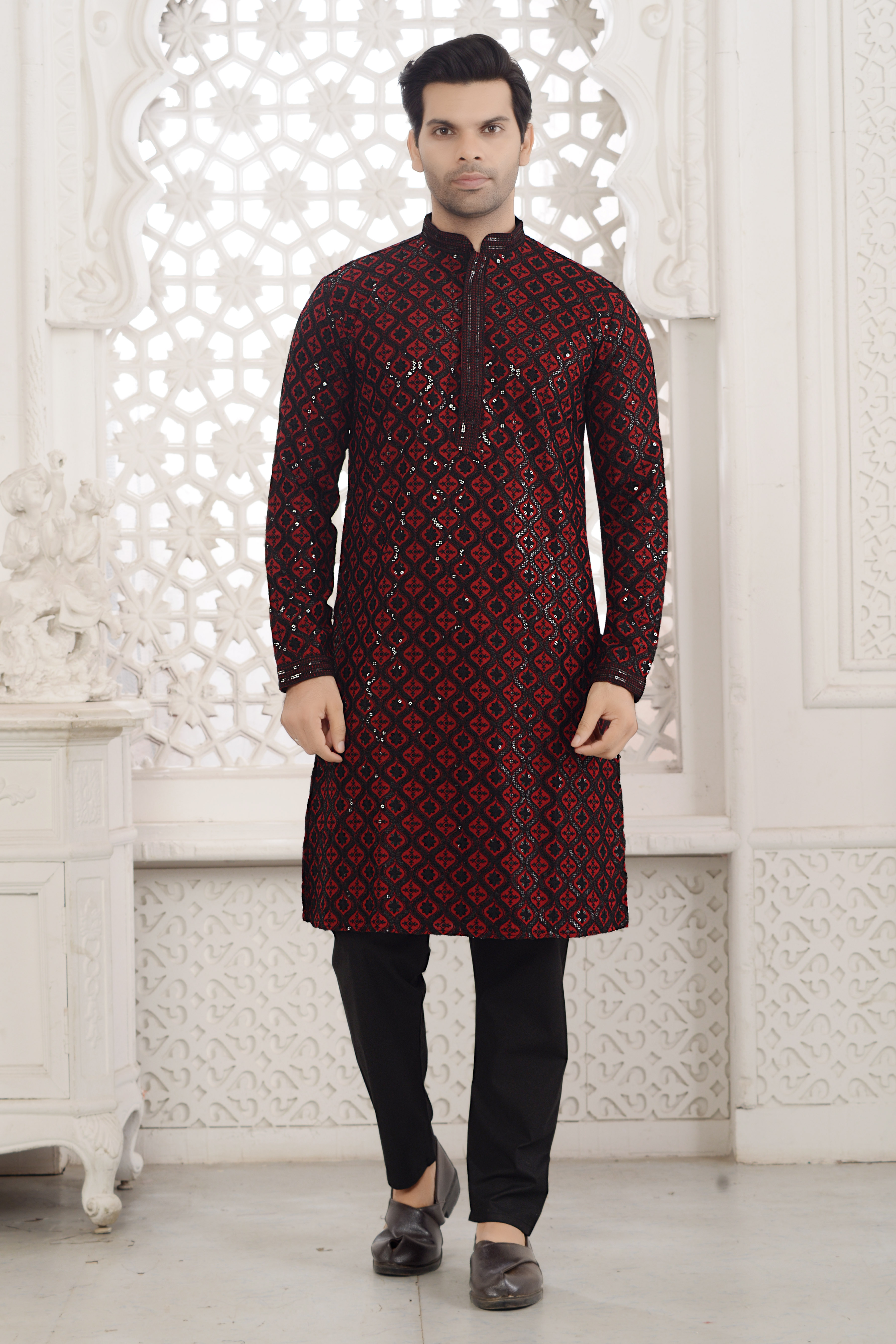 Stylish Black sequins kurta pyjama