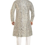Stylish digital print mirror sequins embroidery kurta set - Image 2