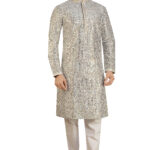 Stylish digital print mirror sequins embroidery kurta set - Image 3